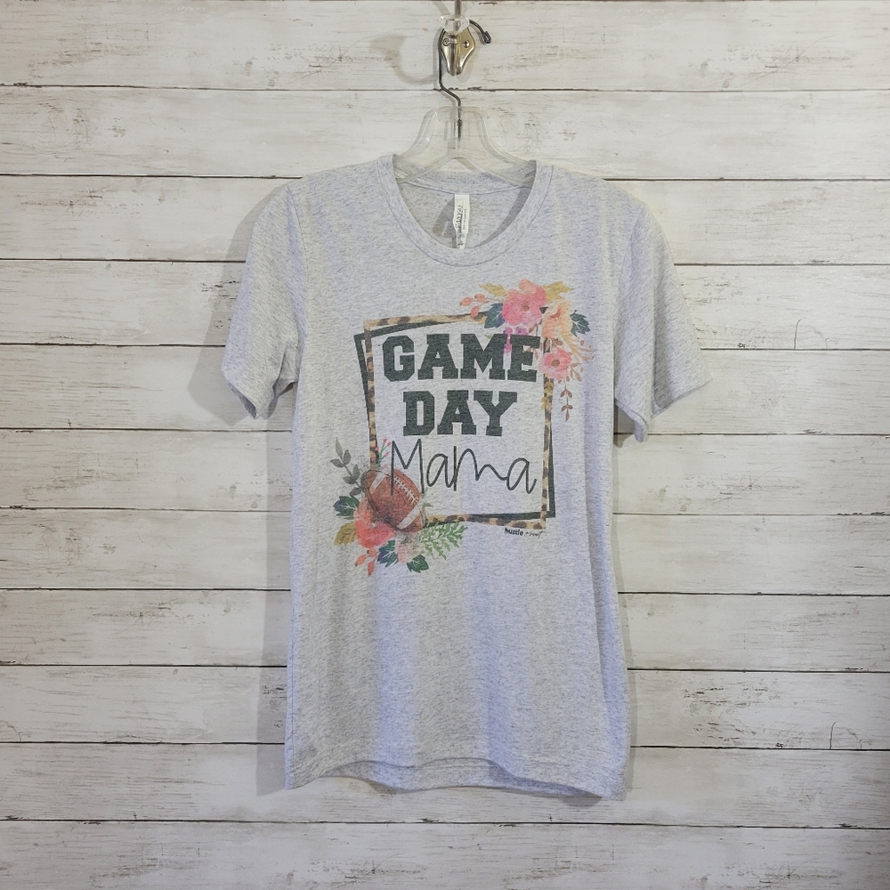 Game Day Mama Custom made Football Floral Soft Short Sleeve Shirt Size XS